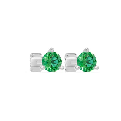 Emerald Martini Stud Earrings (4mm)