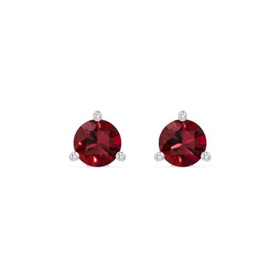 Garnet Martini Stud Earrings (4mm)