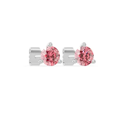 Pink Sapphire Martini Stud Earrings (4mm)