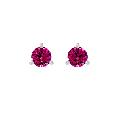 Rhodolite Martini Stud Earrings (4mm)
