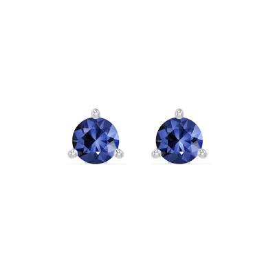 Tanzanite Martini Stud Earrings (4mm)