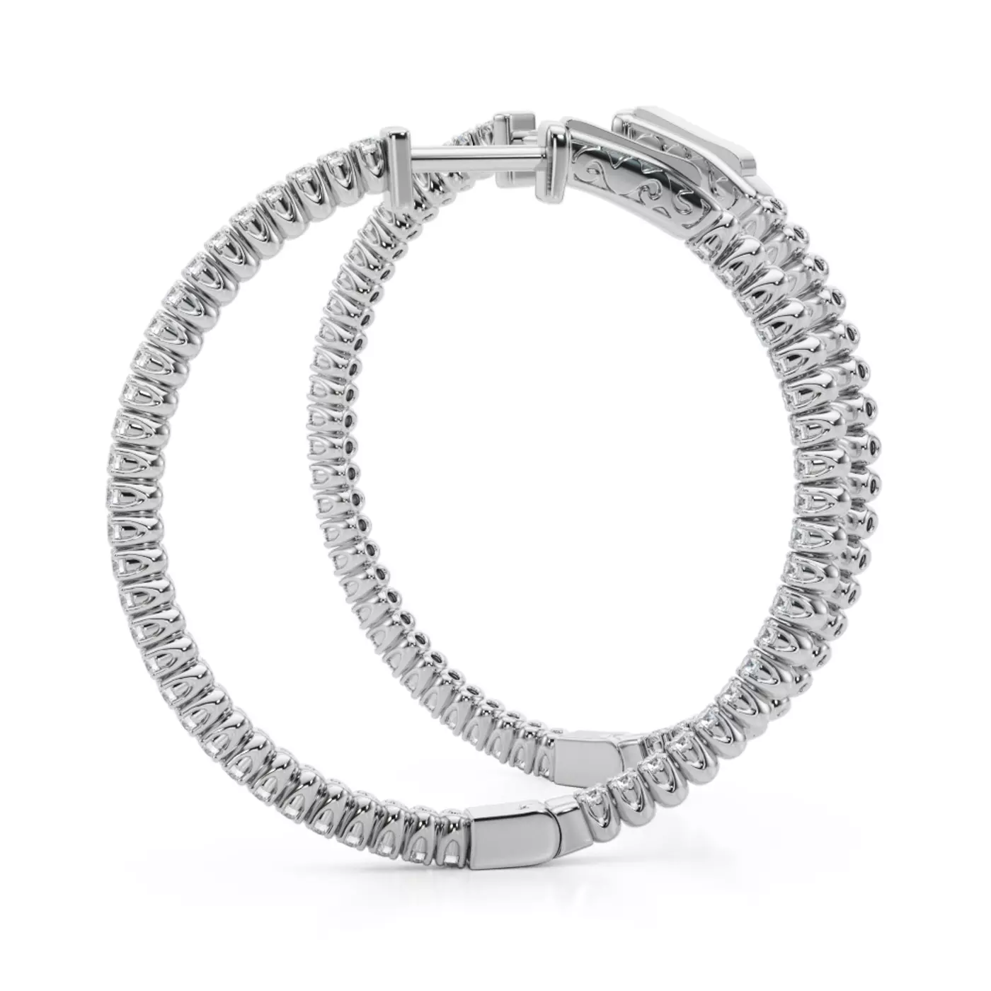 Inside-Out Pavé Hoop 14K White Gold Engagement Ring
