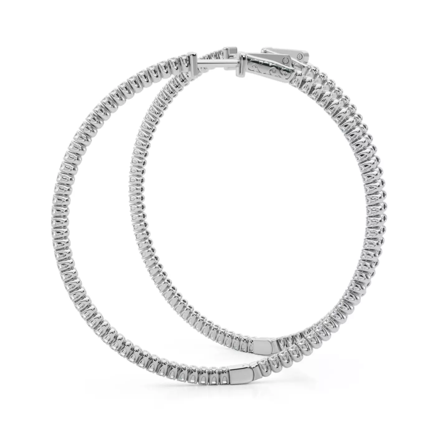 Inside-Out Pavé Hoop 14K White Gold Engagement Ring