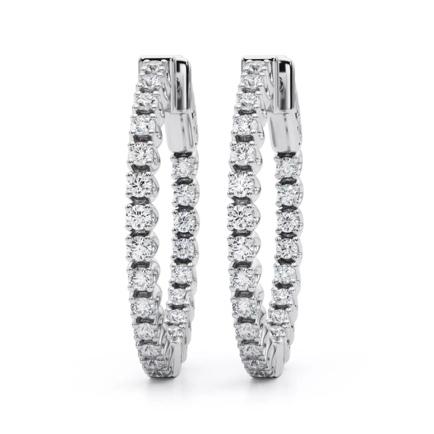 U-Prong Inside-Out Hoop 14K White Gold Engagement Ring