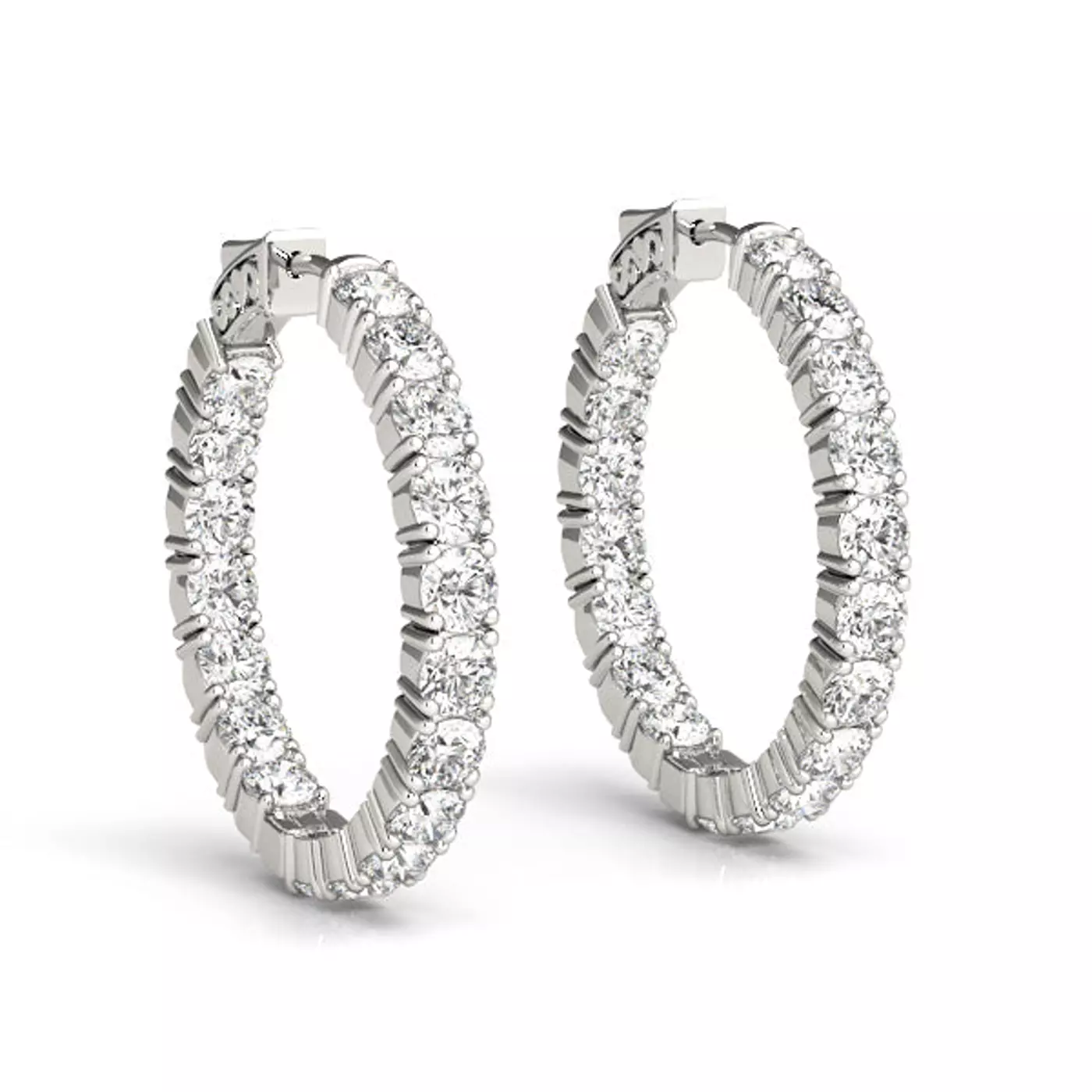 Seamless Endless Hoop 14K White Gold Engagement Ring