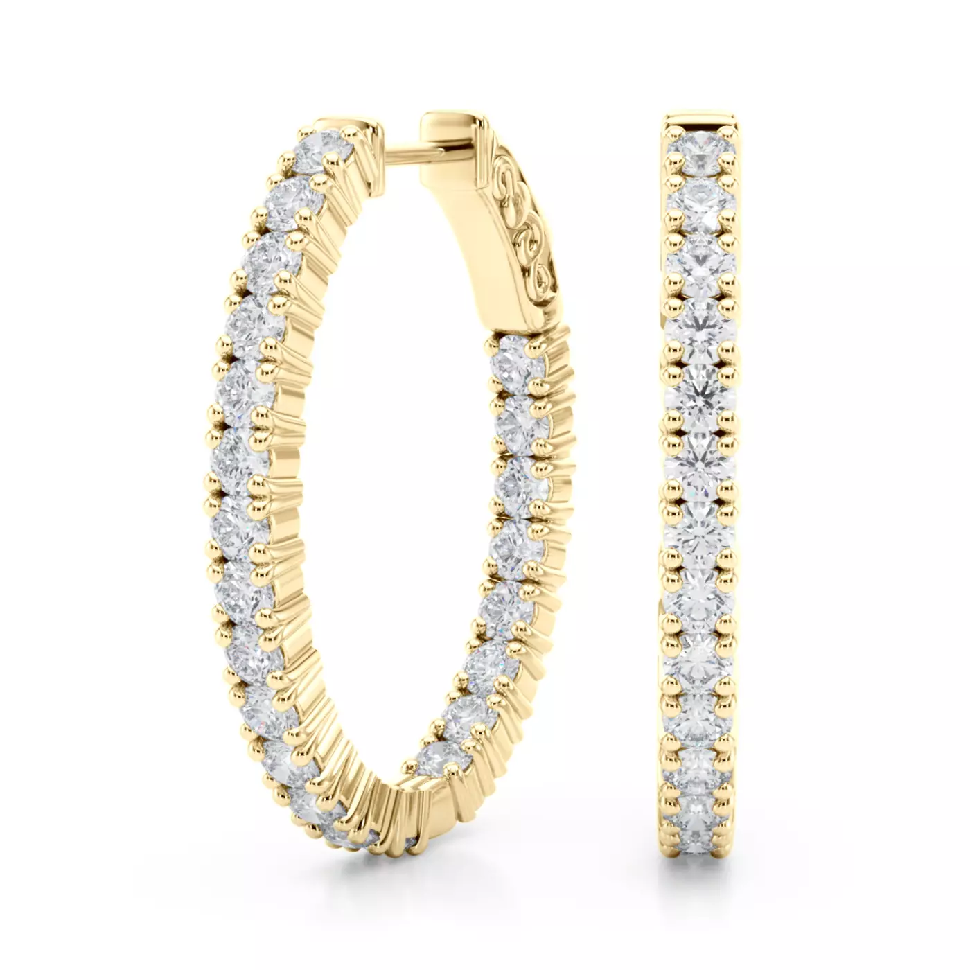 Classic Eternal Oval Hoop 14K Yellow Gold Engagement Ring