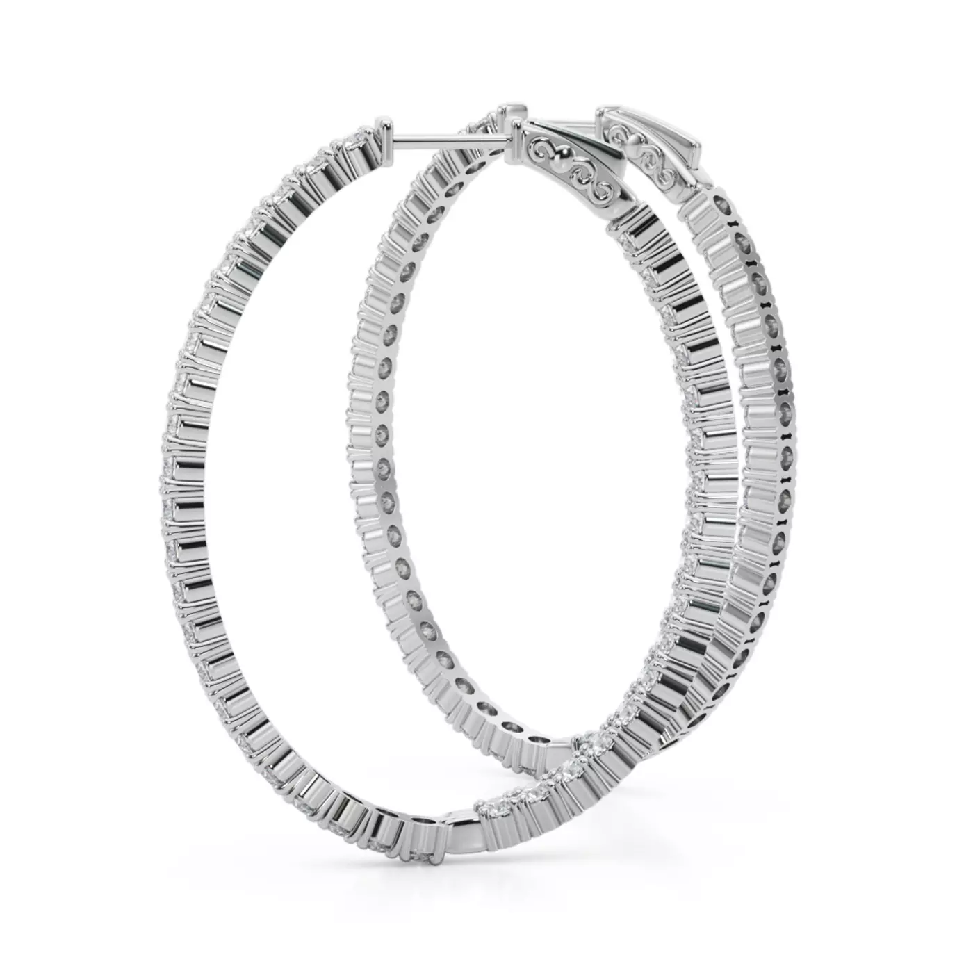 Classic Eternal Oval Hoop 14K White Gold Engagement Ring