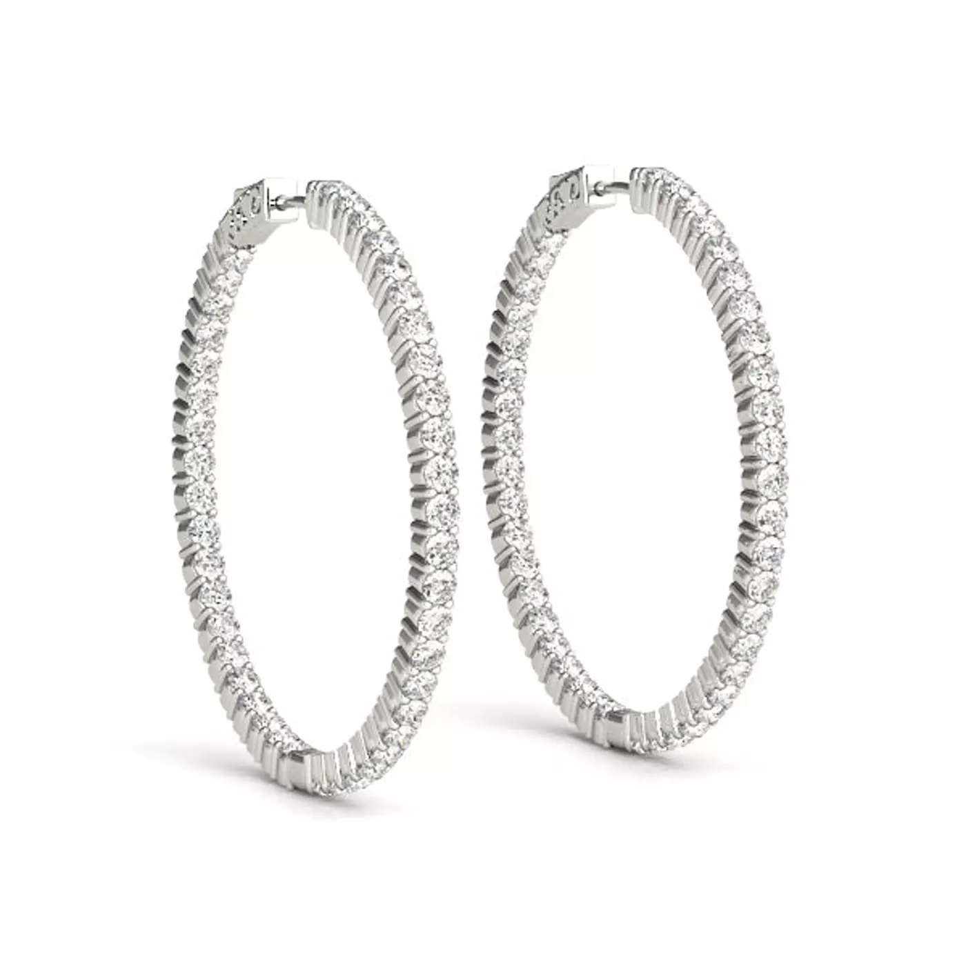 Inside-Out Pavé Hoop 14K White Gold Engagement Ring