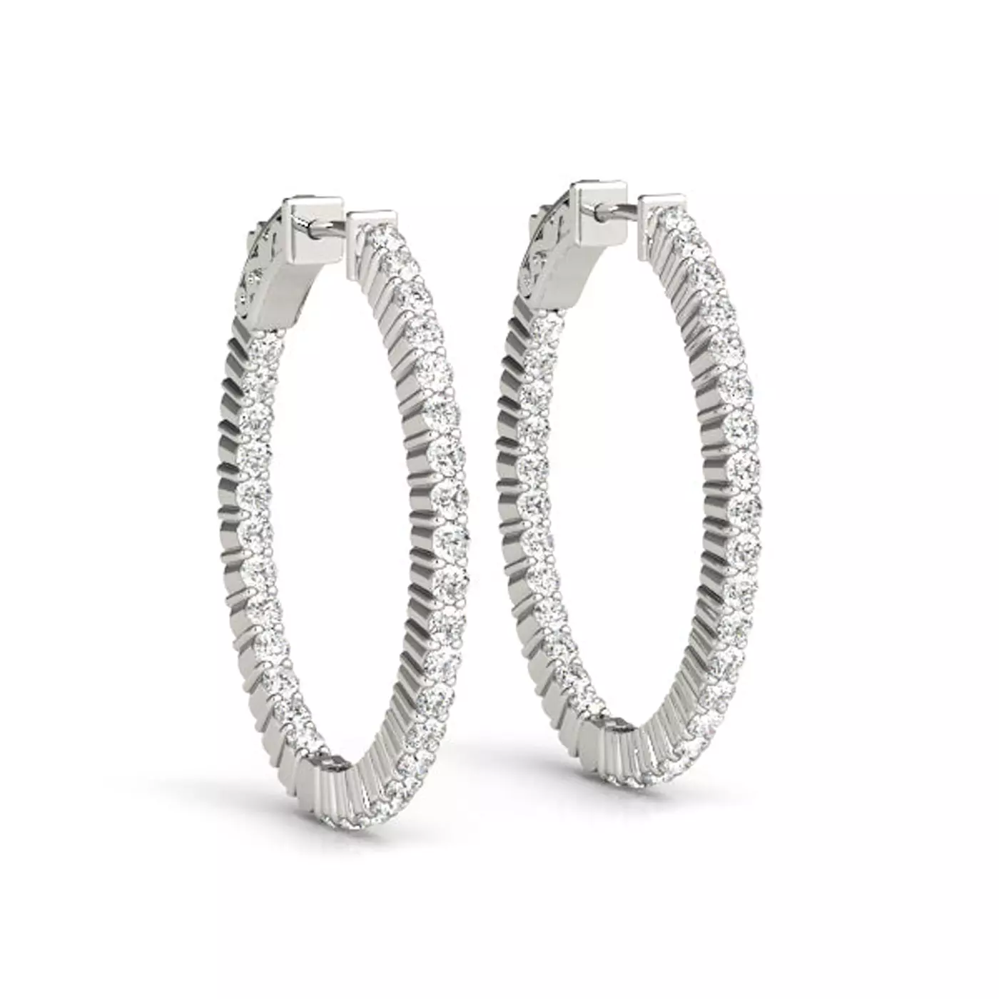 Seamless Endless Hoop 14K White Gold Engagement Ring