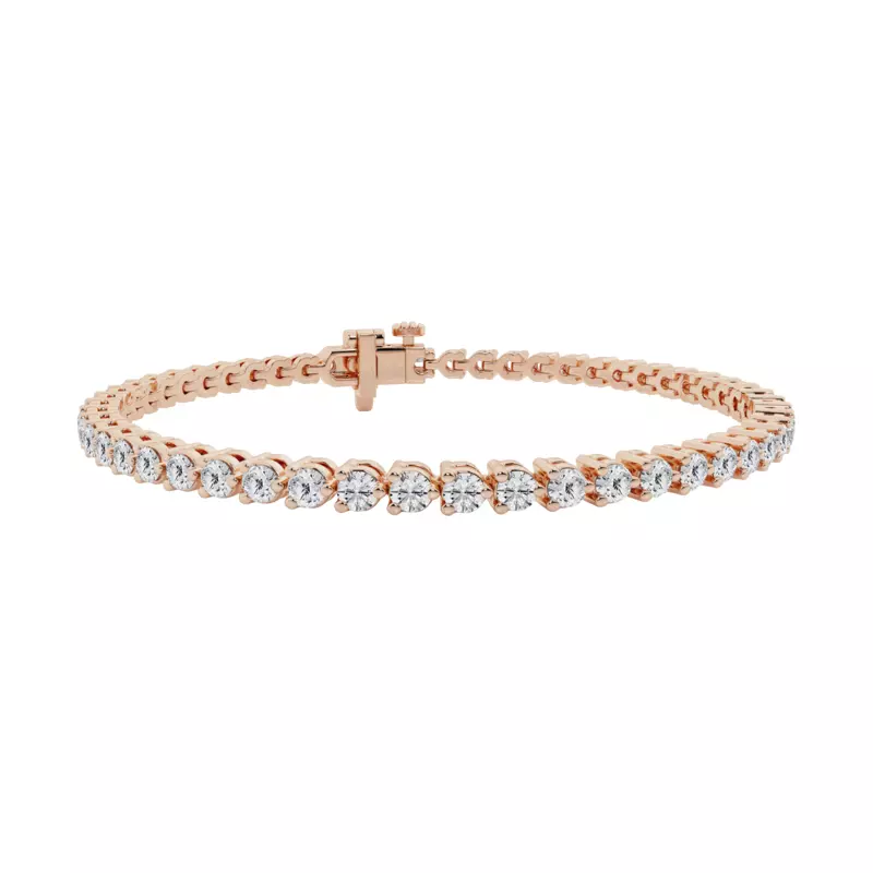 14K Rose Gold Three-Prong Lab Diamond Tennis Bracelet (3 ct. tw.)