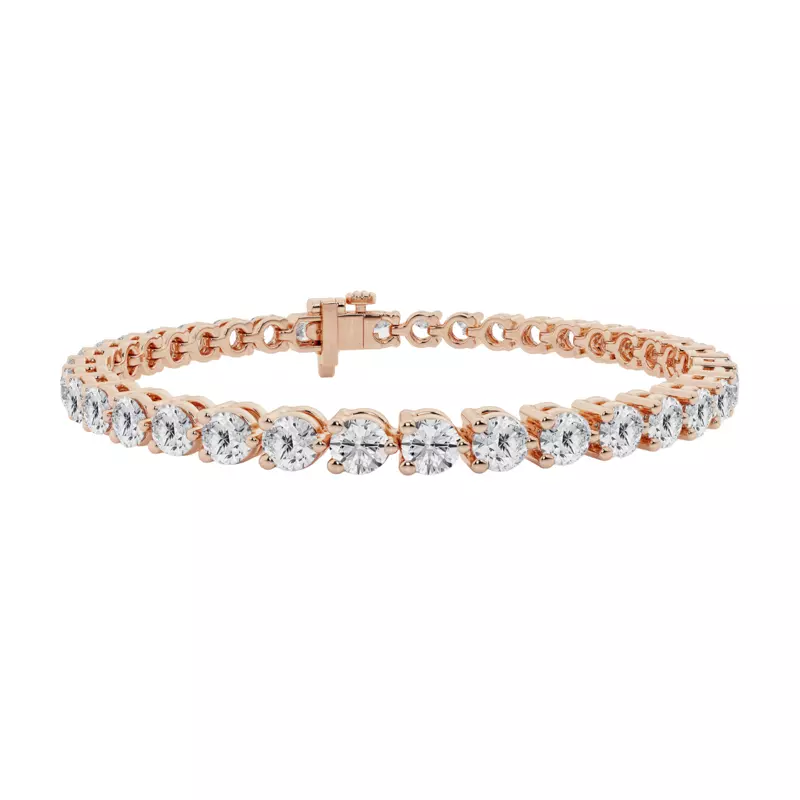 14K Rose Gold Three-Prong Lab Diamond Tennis Bracelet (8 ct. tw.)