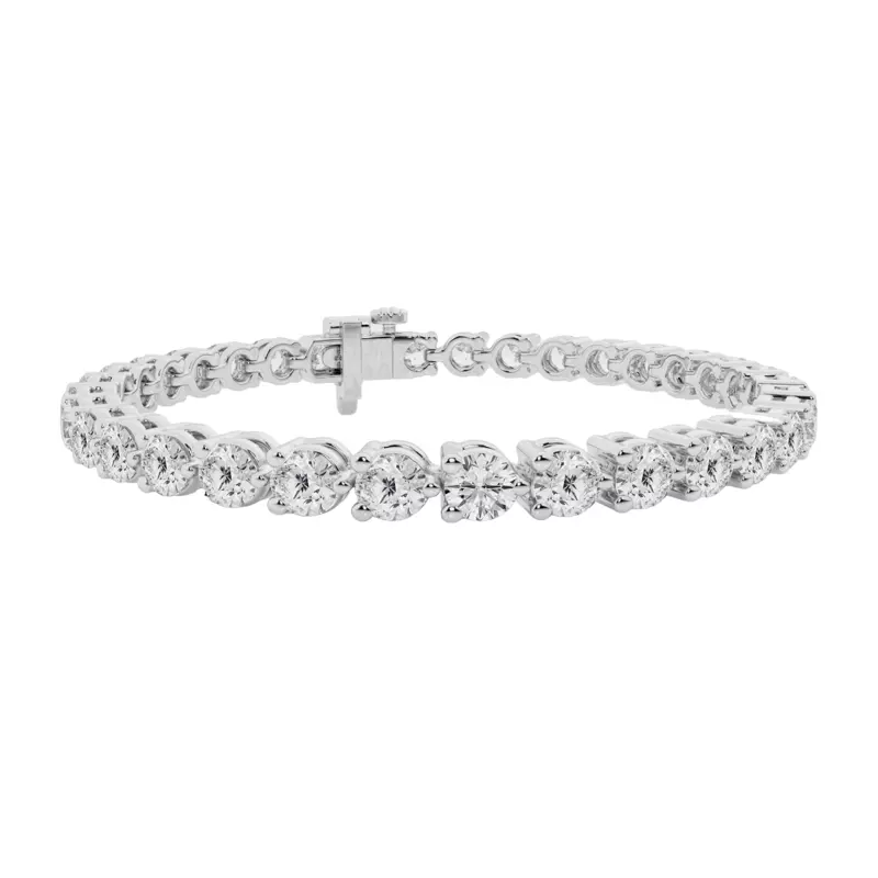 14K White Gold Three-Prong Lab Diamond Tennis Bracelet (10 ct. tw.)