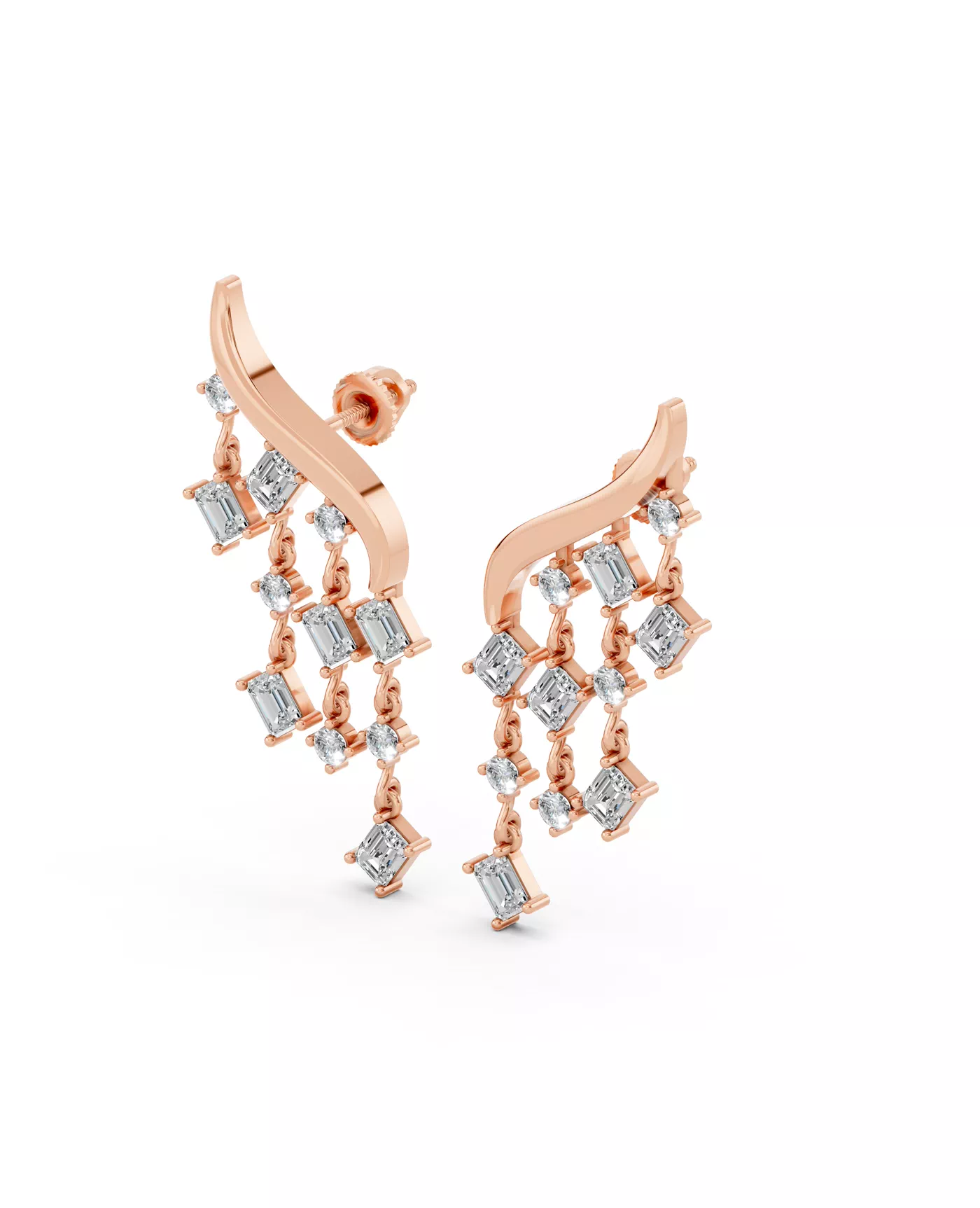 Linear Brilliance 14K Rose Gold Engagement Ring