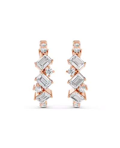 Mixed Shape Inside-Out Lab Diamond Hoops