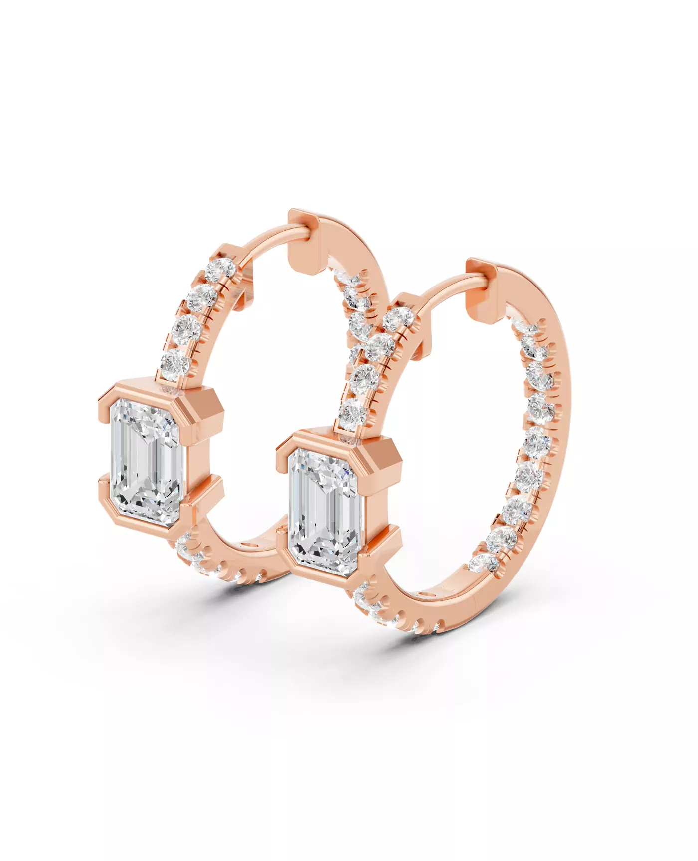 Vectra Emerald Lab Diamond Inside-Out Hoop Earrings