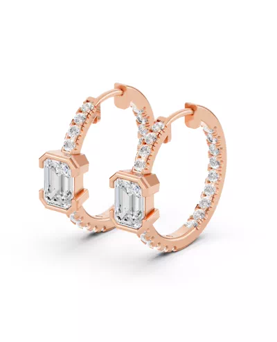 Vectra Emerald Lab Diamond Inside-Out Hoop Earrings