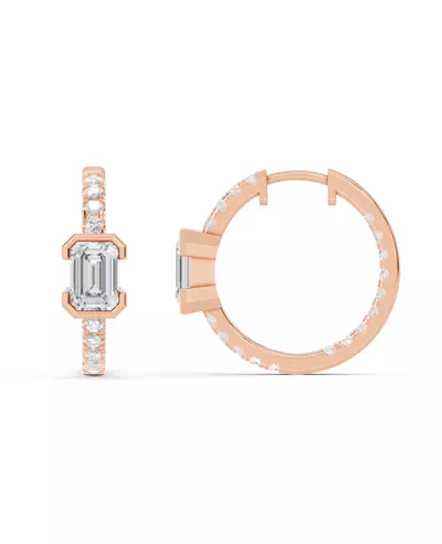 Vectra Emerald Lab Diamond Inside-Out Hoop Earrings