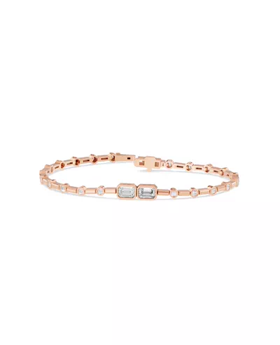Bezel Emerald-Cut Duo Lab Diamond Bracelet