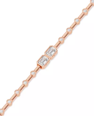 Bezel Emerald-Cut Duo Lab Diamond Bracelet