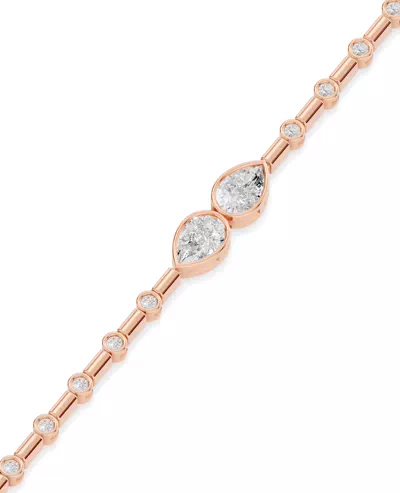 Dual Pear Lab Diamond Station Bracelet