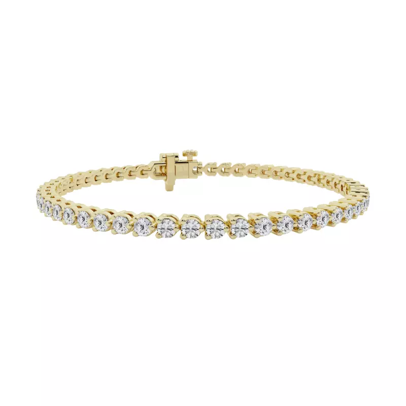14K Yellow Gold Three-Prong Diamond Tennis Bracelet (3 ct. tw.)