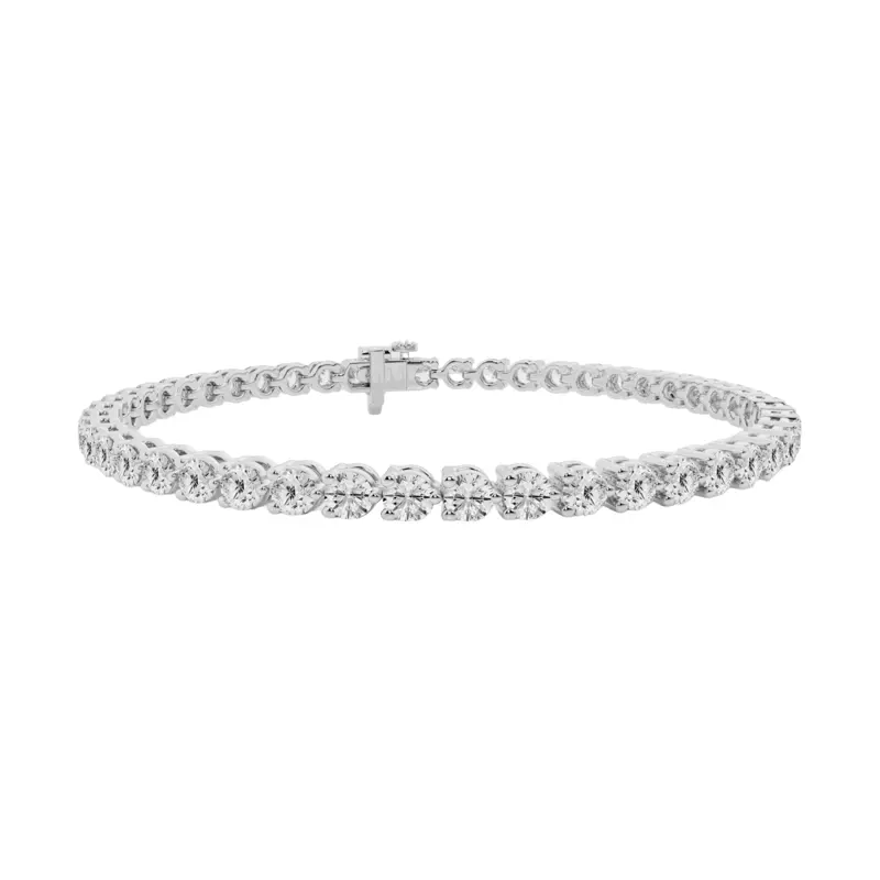 14K White Gold Three-Prong Diamond Tennis Bracelet (4 ct. tw.)