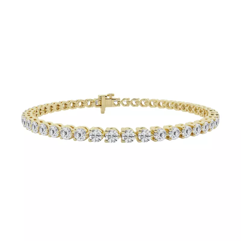 14K Yellow Gold Three-Prong Diamond Tennis Bracelet (4 ct. tw.)