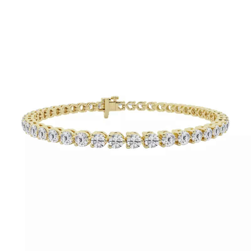 14K Yellow Gold Three-Prong Diamond Tennis Bracelet (6 ct. tw.)