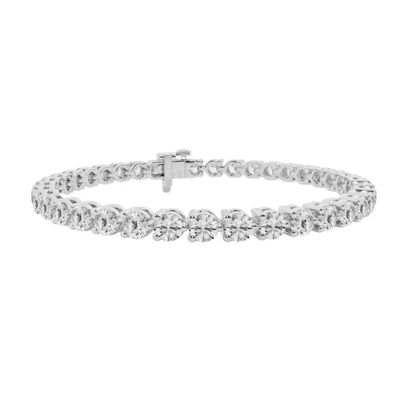 14K White Gold Three-Prong Diamond Tennis Bracelet (7 ct tw)