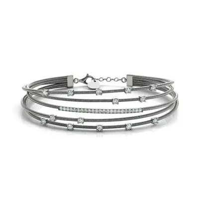 Five-Row Lab Diamond Flex Cuff Bracelet