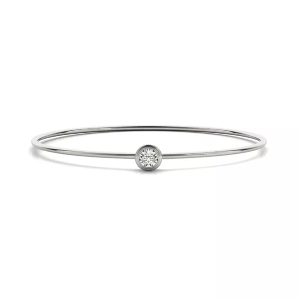 Diamond Bracelets Solitaire Lab Diamond Bezel Set Bangle