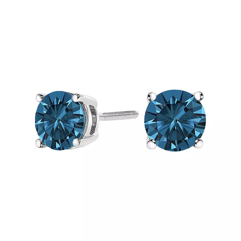 14K White Gold Blue Lab Diamond Stud Earrings (2 ct. tw.)