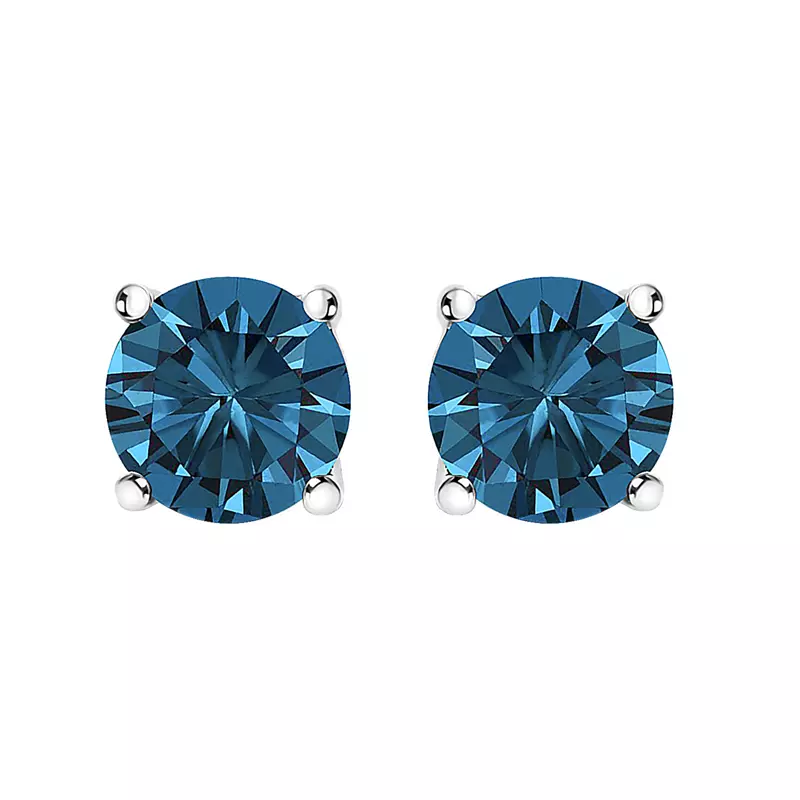 14K White Gold Blue Lab Diamond Stud Earrings (2 ct. tw.)