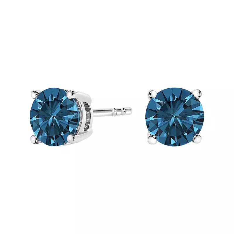 14K White Gold Blue Lab Diamond Stud Earrings (1/2 ct. tw.)