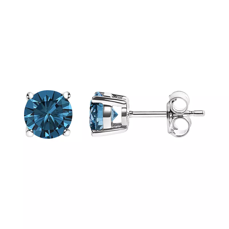 14K White Gold Blue Lab Diamond Stud Earrings (1/2 ct. tw.)