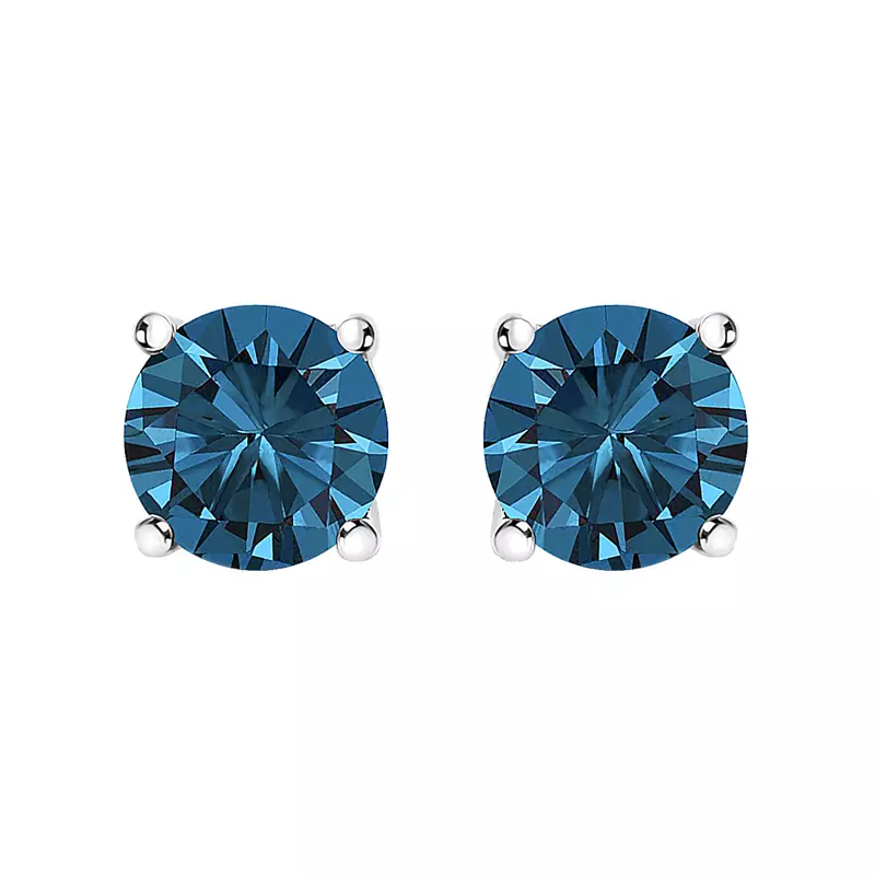 14K White Gold Blue Lab Diamond Stud Earrings (1/2 ct. tw.)