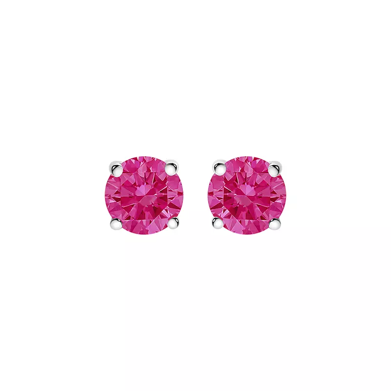 14K White Gold Pink Lab Diamond Stud Earrings (1/2 ct. tw.)