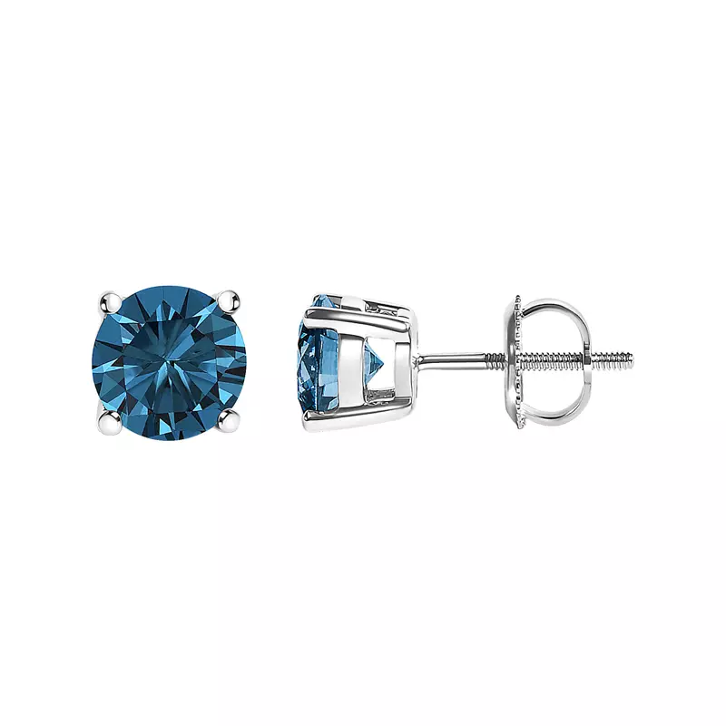14K White Gold Blue Lab Diamond Stud Earrings (1 ct. tw.)