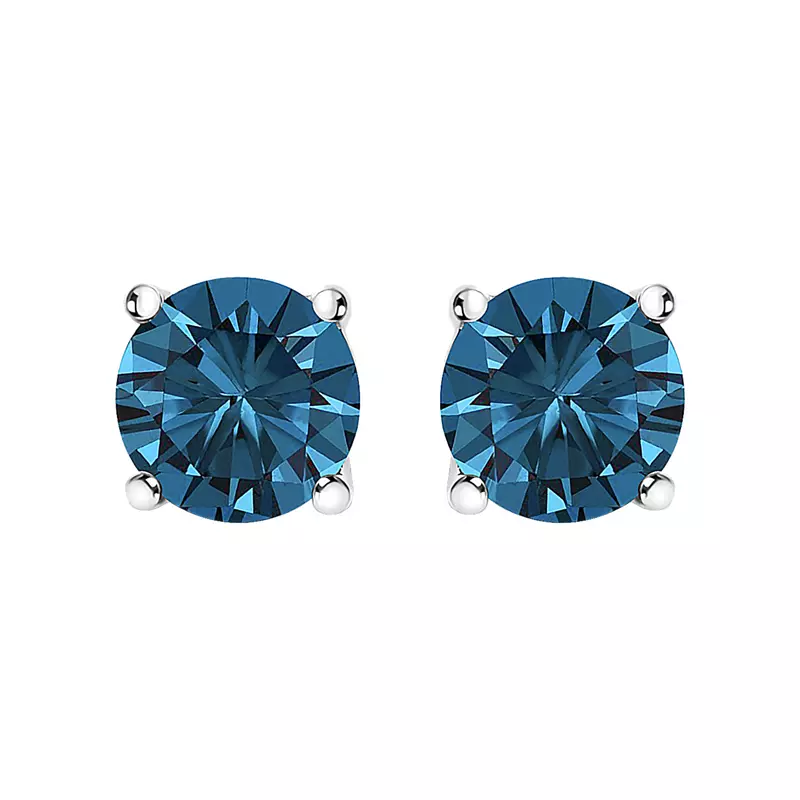 14K White Gold Blue Lab Diamond Stud Earrings (1 ct. tw.)
