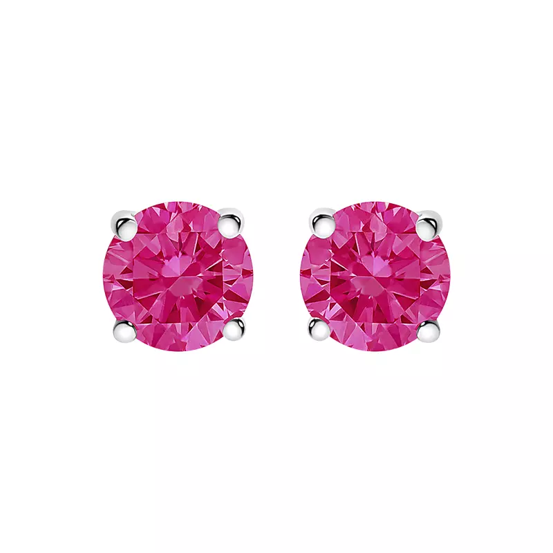 14K White Gold Pink Lab Diamond Stud Earrings (1 ct. tw.)