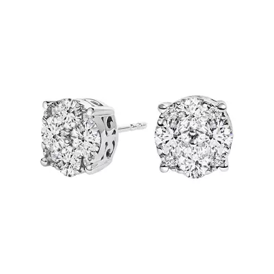 Cluster Lab Diamond Stud Earrings