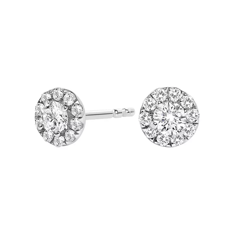 14K White Gold Halo Lab Diamond Stud Earrings (1/3 ct. tw.)