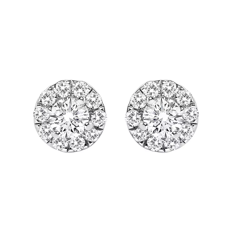 14K White Gold Halo Lab Diamond Stud Earrings (1/3 ct. tw.)