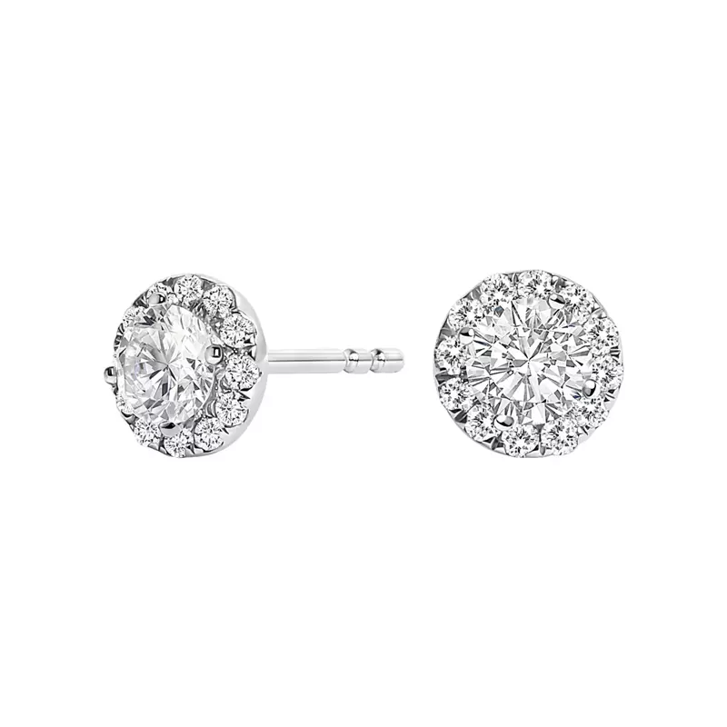 14K White Gold Halo Lab Diamond Stud Earrings (1/2 ct. tw.)
