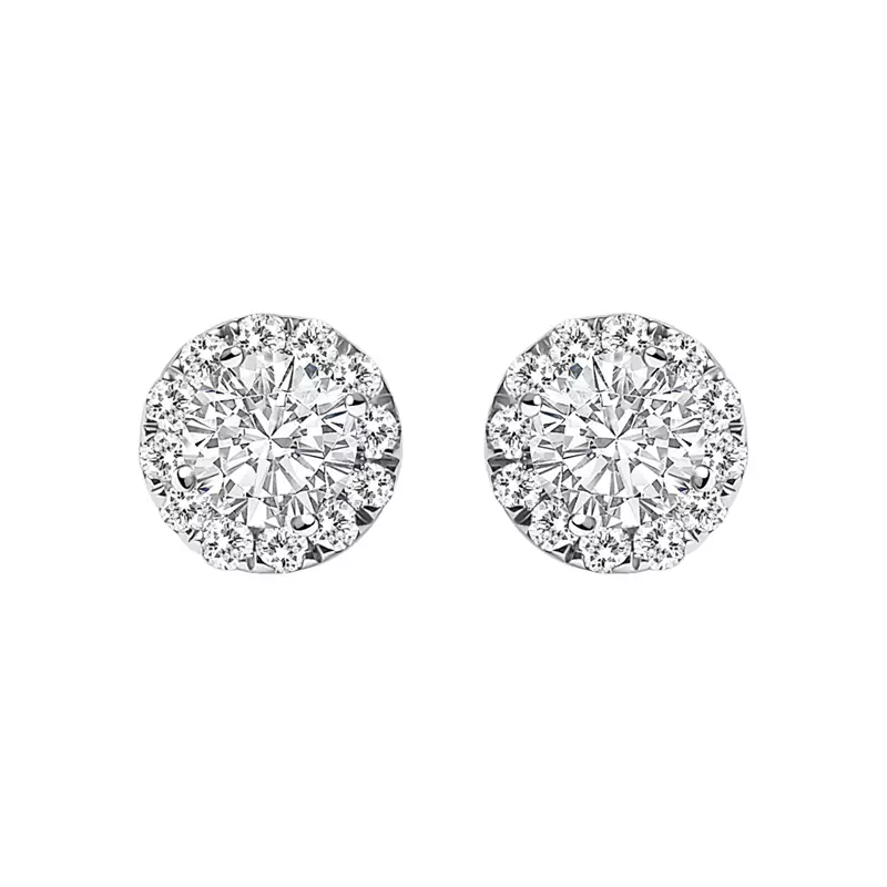 14K White Gold Halo Lab Diamond Stud Earrings (1/2 ct. tw.)