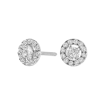 Floating Halo Lab Diamond Stud Earrings