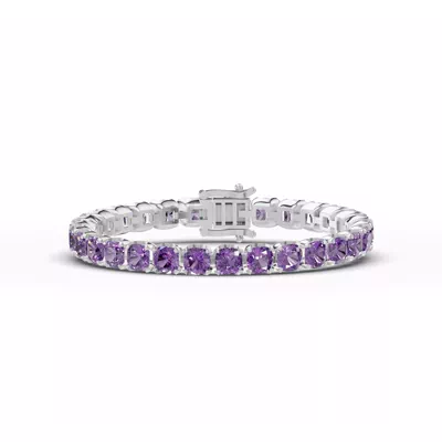 Amethyst Cushion Gemstone Bracelet