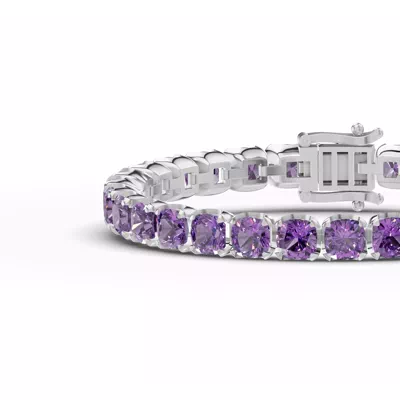 Amethyst Cushion Gemstone Bracelet