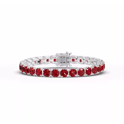 Garnet Cushion Gemstone Bracelet