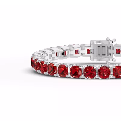 Garnet Cushion Gemstone Bracelet